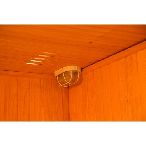 4-Person Indoor Traditional Sauna Double Bench with 6kW Harvia Heater