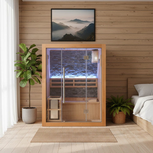 Rockledge 2-Person Luxury Indoor Traditional Sauna with 4.5kW Harvia Heater