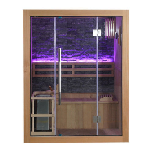 Rockledge 2-Person Luxury Indoor Traditional Sauna with 4.5kW Harvia Heater