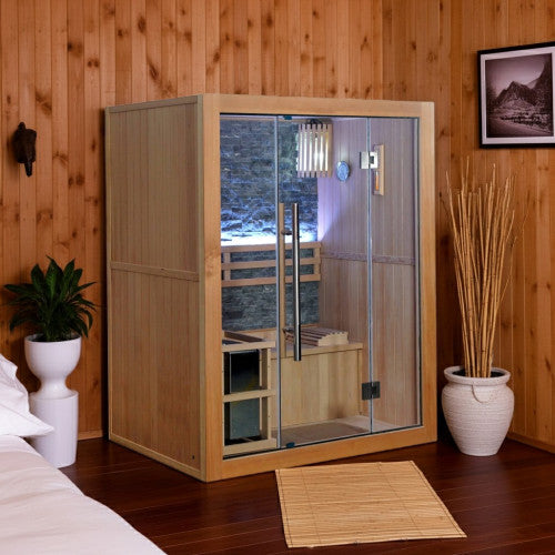 Rockledge 2-Person Luxury Indoor Traditional Sauna with 4.5kW Harvia Heater