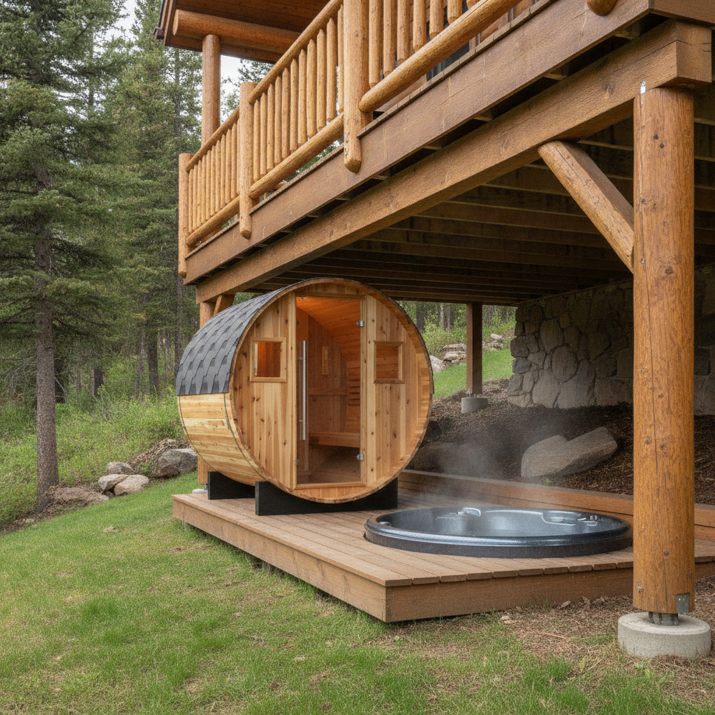 Aurora 2-4 Person Traditional Wet/Dry Barrel Sauna