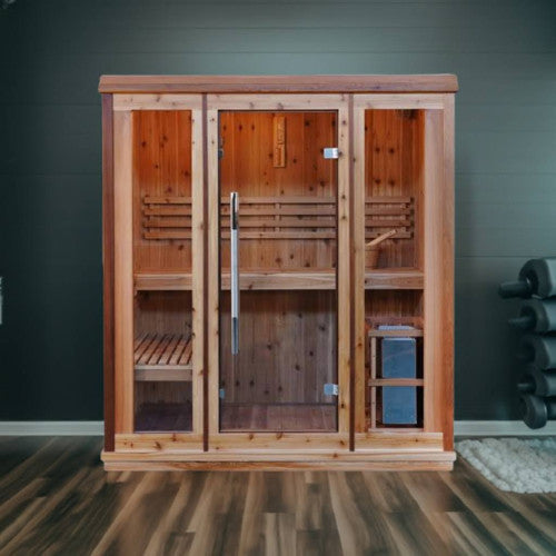 3 Person Indoor Traditional Sauna Double Bench