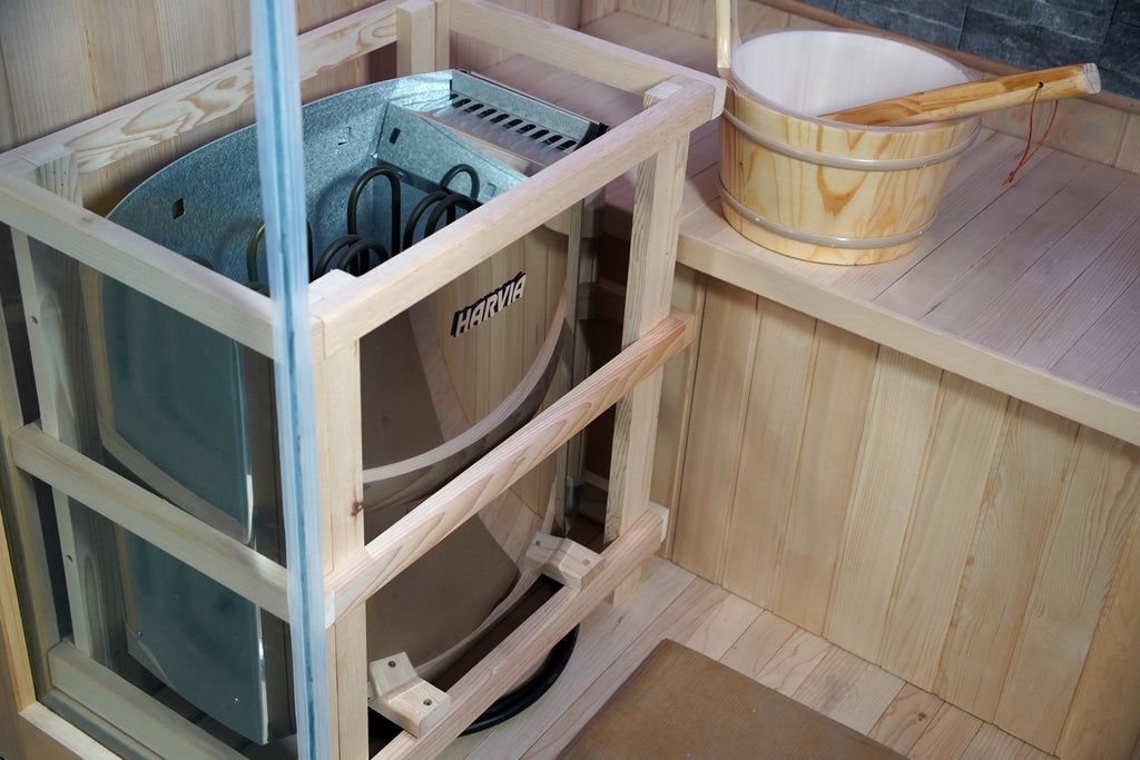 Westlake 3-Person Luxury Indoor Traditional Sauna with 6kW Harvia Heater