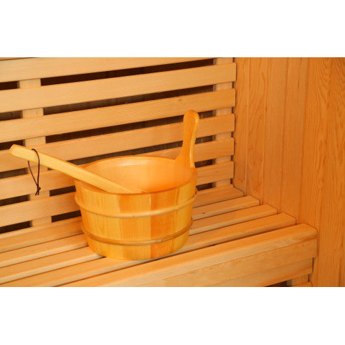 3-Person Indoor Traditional Sauna Single Bench