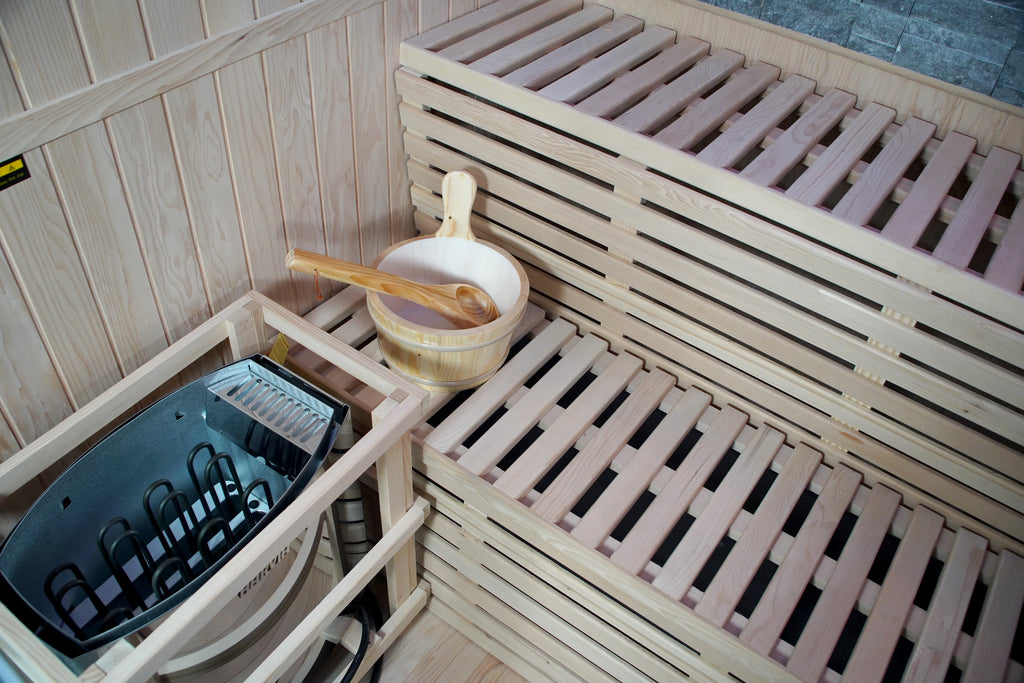 Galaxie 4-Person Indoor Traditional Sauna with Double Bench and 6kW Harvia Heater