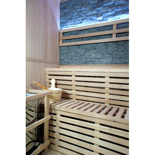 Galaxie 4-Person Indoor Traditional Sauna with Double Bench and 6kW Harvia Heater