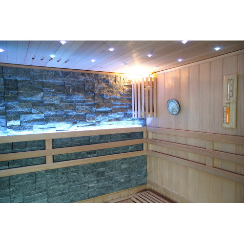 Galaxie 4-Person Indoor Traditional Sauna with Double Bench and 6kW Harvia Heater