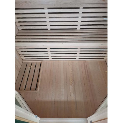 4-Person Indoor Traditional Sauna Double Bench with 6kW Harvia Heater