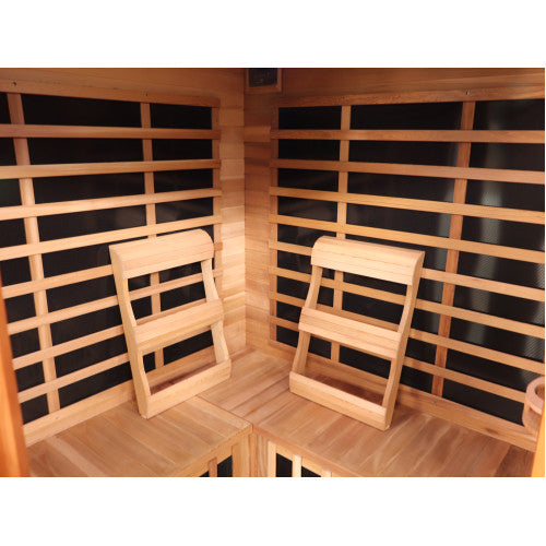 4-Person Indoor Infrared Corner Cedar Sauna