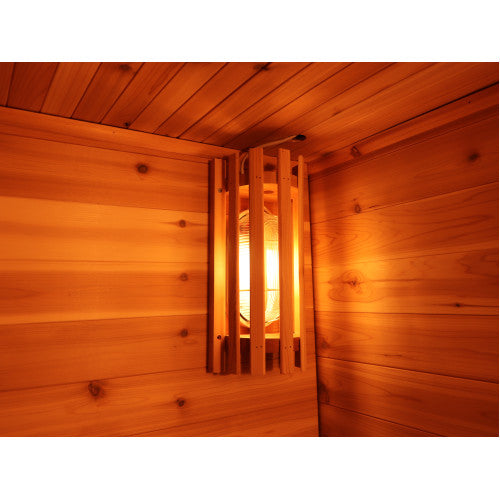 Denali 4-Person Outdoor Wet/Dry Contemporary Sauna with 6kW Harvia Heater