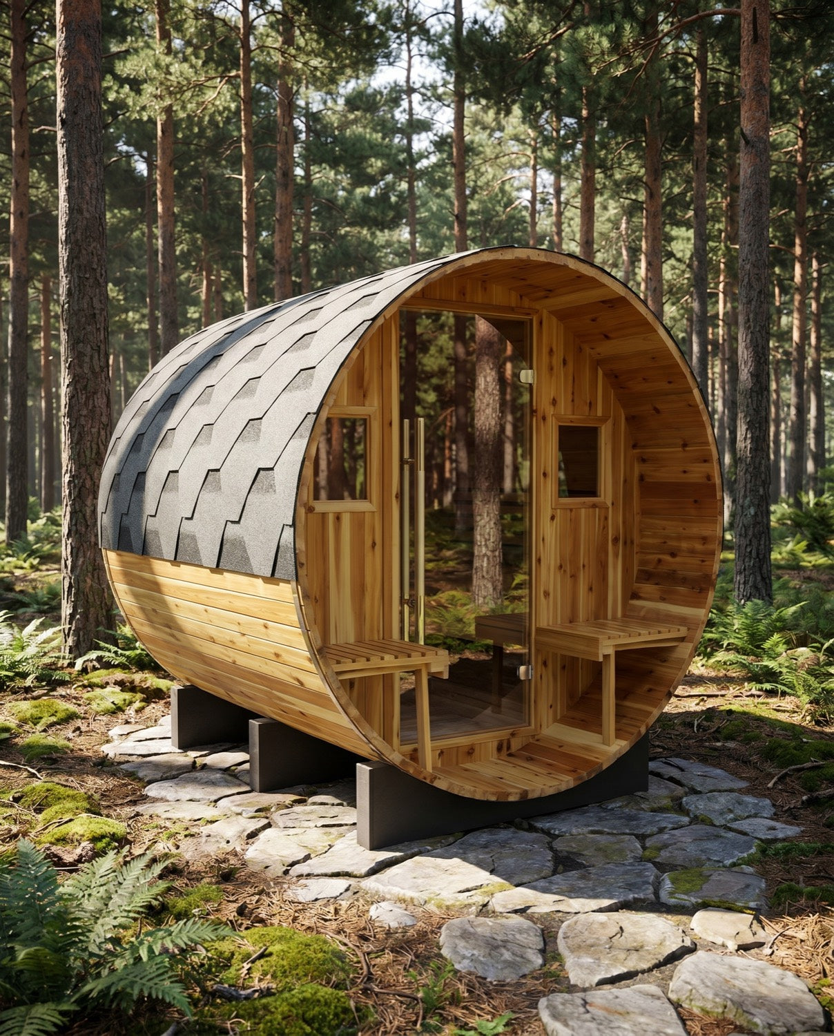 Oasis 2-4 Person Traditional Canopy Barrel Sauna