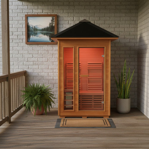 Bristow 2-Person Outdoor Wet/Dry Traditional Sauna with 4.5kW Harvia Heater