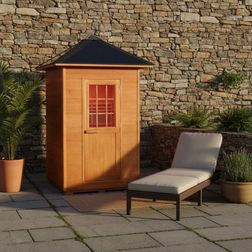 Eagle 2 Person Outdoor Traditional Wet/Dry Sauna with 4.5kW Harvia Heater