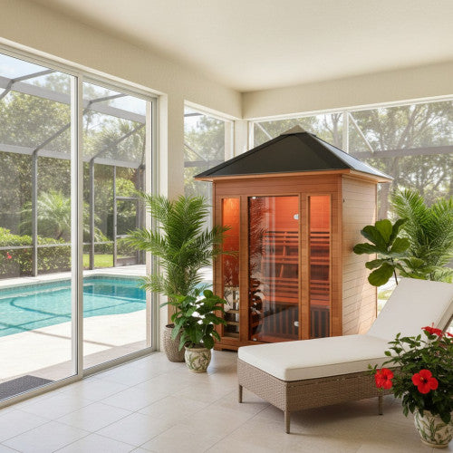 Waverly 3-Person Outdoor Traditional Sauna With Harvia Heater